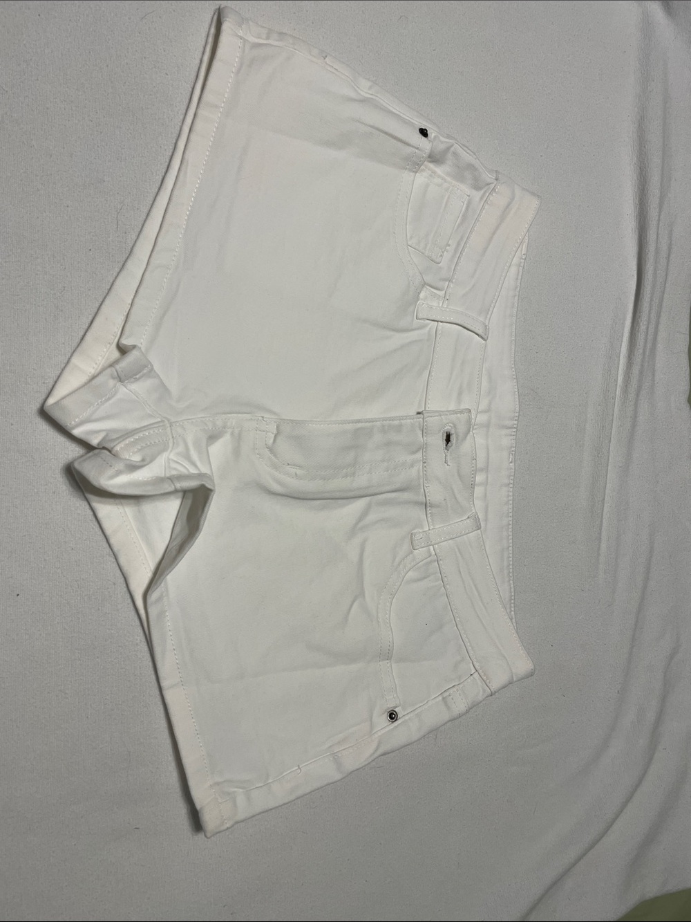 Amazon Women's White Denim Shortie Shorts